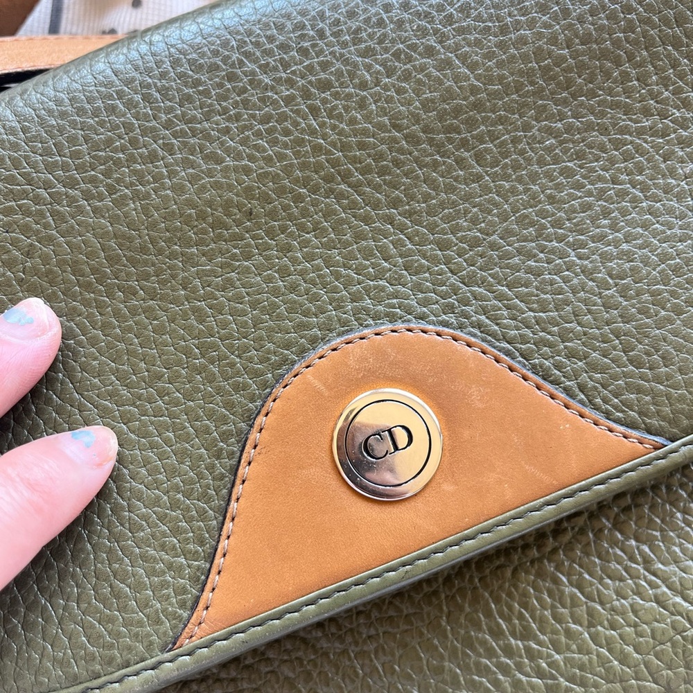 Dior Olive and Tan Leather Crossbody Bag vintage - Picture 5 of 11